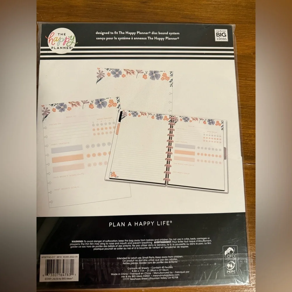 The Happy Planner Wellness Paper 2 packs of 40 sheets
